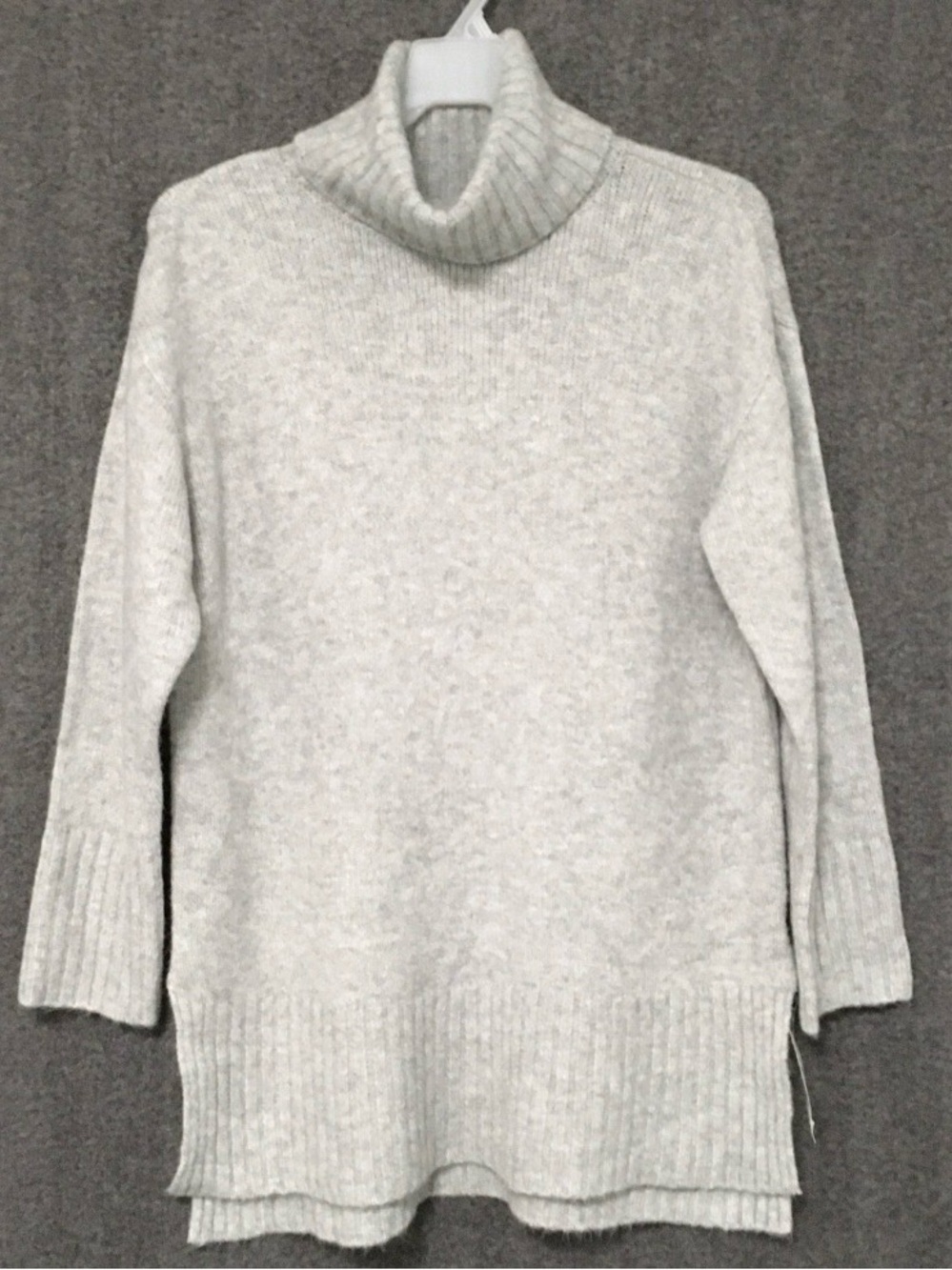 Style & Co. Women's Plus Size 1X Grey Heather Long Sleeve Cowl Neck Sweater